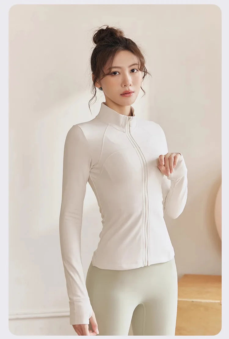 Women  Long Sleeve Quick Dry Sports Jacket  with Thump Hole  @ Ghoddosh.com