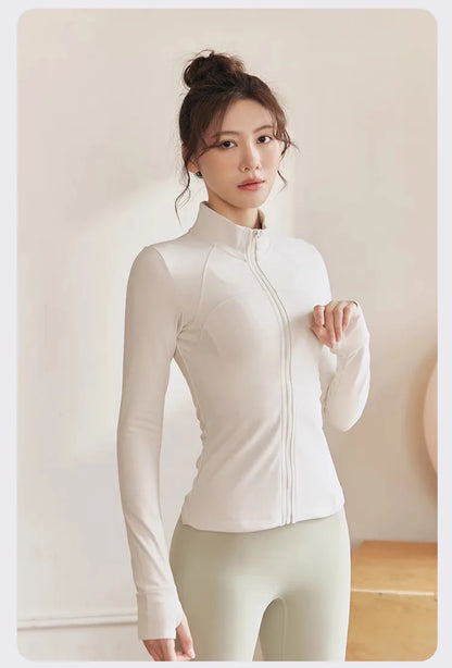 Women  Long Sleeve Quick Dry Sports Jacket  with Thump Hole  @ Ghoddosh.com
