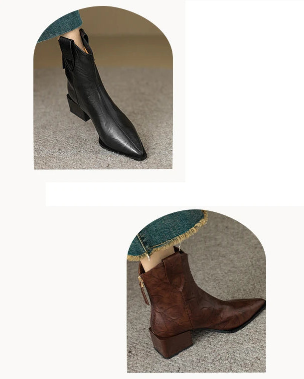 2025 Pointed Toe Women Western Cowgirl Boots - Ghoddosh