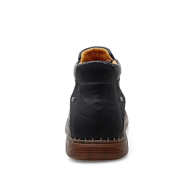 British Style  Comfortable Leather Ankle Boots For Him @ghoddosh.com