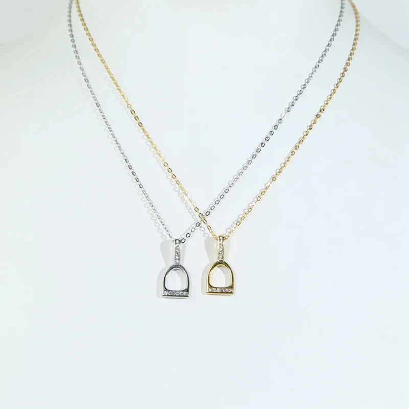 Solid 925 Sterling Silver Horseshoe Necklace @ ghoddosh.com