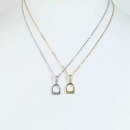 Solid 925 Sterling Silver Horseshoe Necklace @ ghoddosh.com