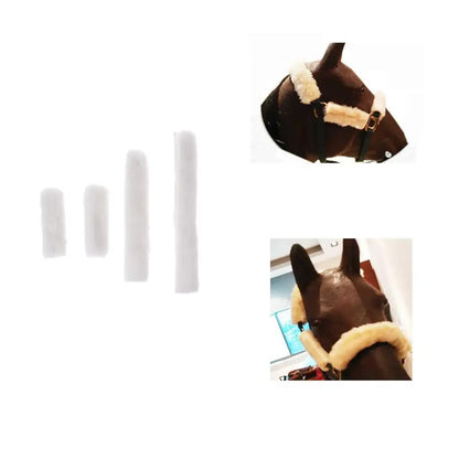 4 Pieces Durable Comfortable Horse Bridle with  Fleece Tube Cover