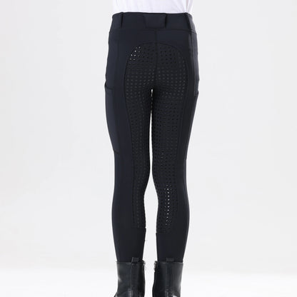  Kids’ Spring & Autumn Full-Silicone Riding Breeches – Brushed, Elastic & Soft