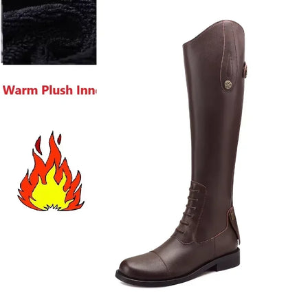 Equestrian  Non-Slip - Plush Inside Horse Riding  Leather  Boots  ghoddosh.com
