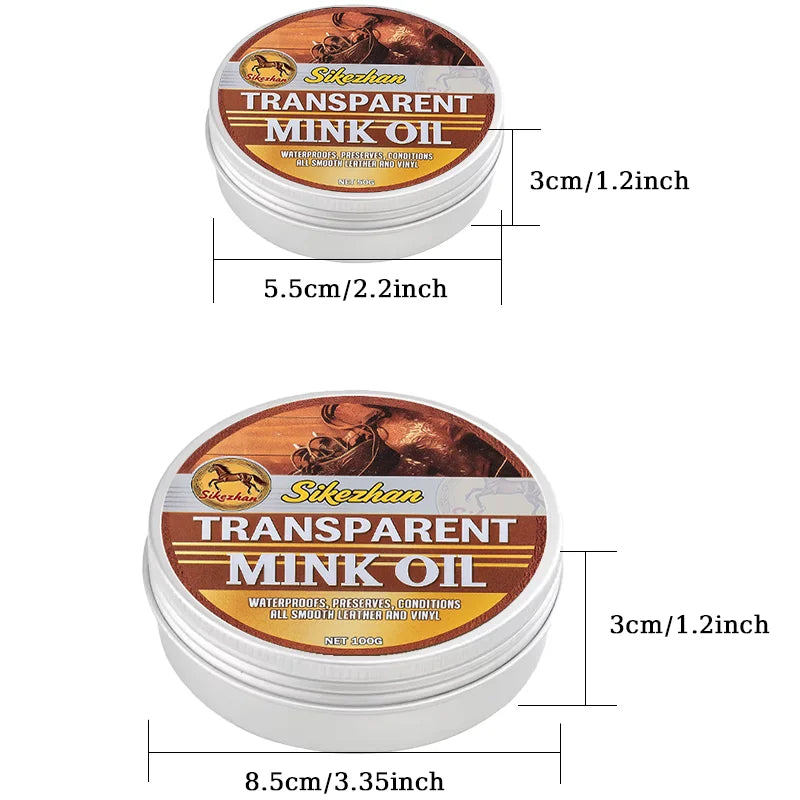 Mink Oil Saddle Conditioner – Transparent Leather Care Cream for Saddles, Tack, Boots and Equestrian Gear - Ghoddosh