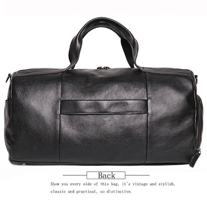 Men's Genuine Leather Handheld Bag, - Ghoddosh