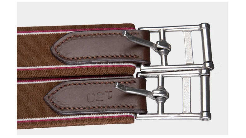 Premium Chocolate Leather Anatomical Girth | Anti-Chafe, Elastic & Padded for Training & Show @ ghoddosh.com