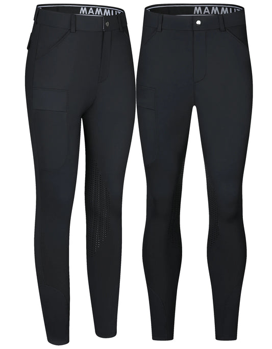 Half-silicone breeches for men; equestrian pants for men; high-elasticity, slim-fit, quick-drying - Ghoddosh