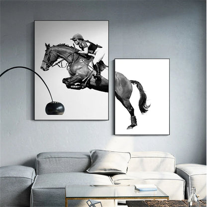 Horse Racing Equestrian Horse  Double Decorative Paintings @ ghoddosh.com