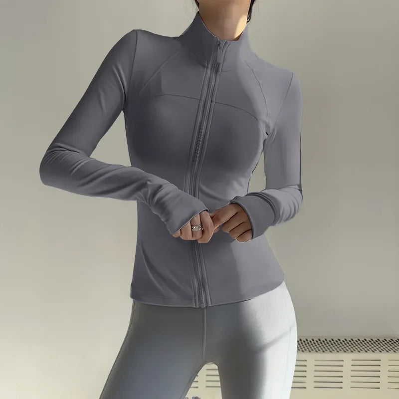 Women  Long Sleeve Quick Dry Sports Jacket  with Thump Hole  @ Ghoddosh.com