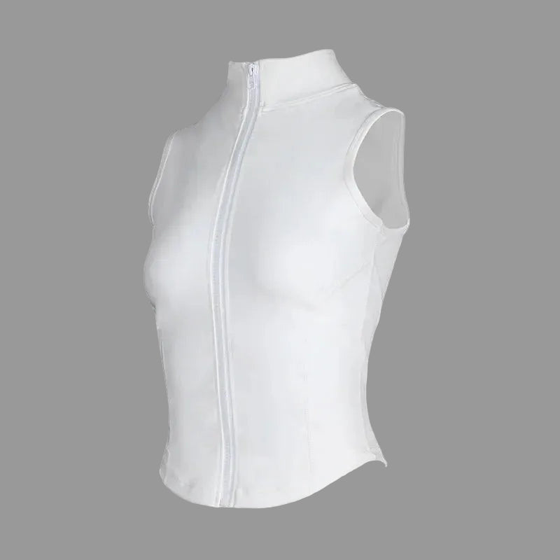 Women's High-Neck Zip-Up Equestrian Vest | Sleeveless Riding & Training Top @ ghoddosh.com