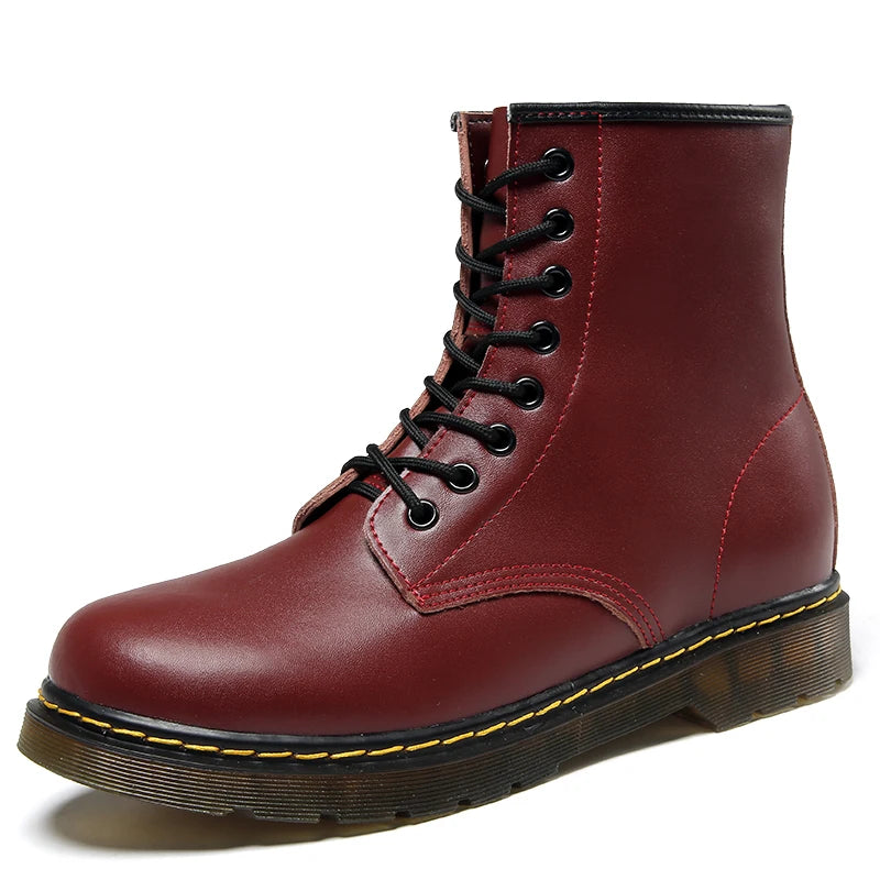 Men Genuine Leather Classic Boots - British Style Riding Short Ankle Boots -ghoddosh.com