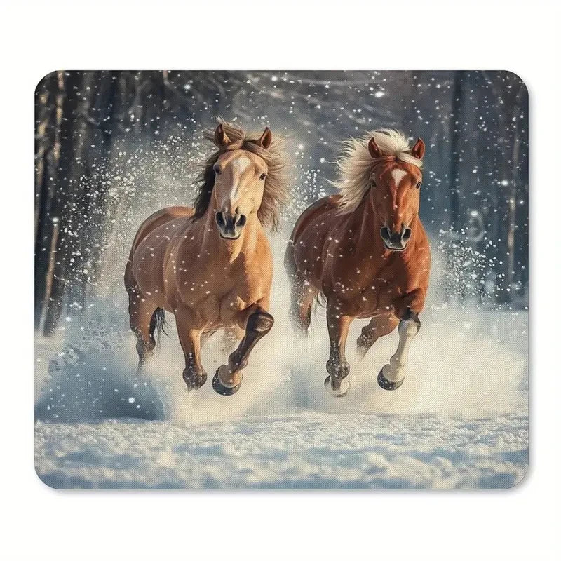 Printed horse pattern  anti-slip rubber computer mousepad @ghoddosh.com