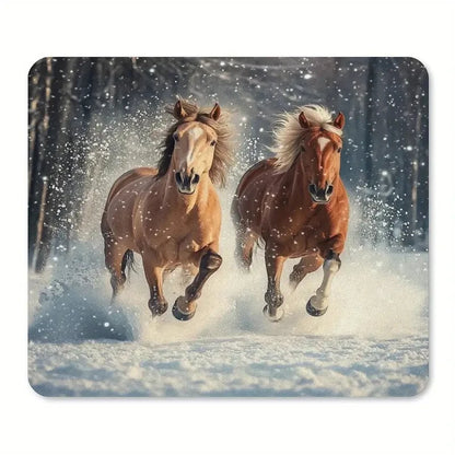 Printed horse pattern  anti-slip rubber computer mousepad @ghoddosh.com