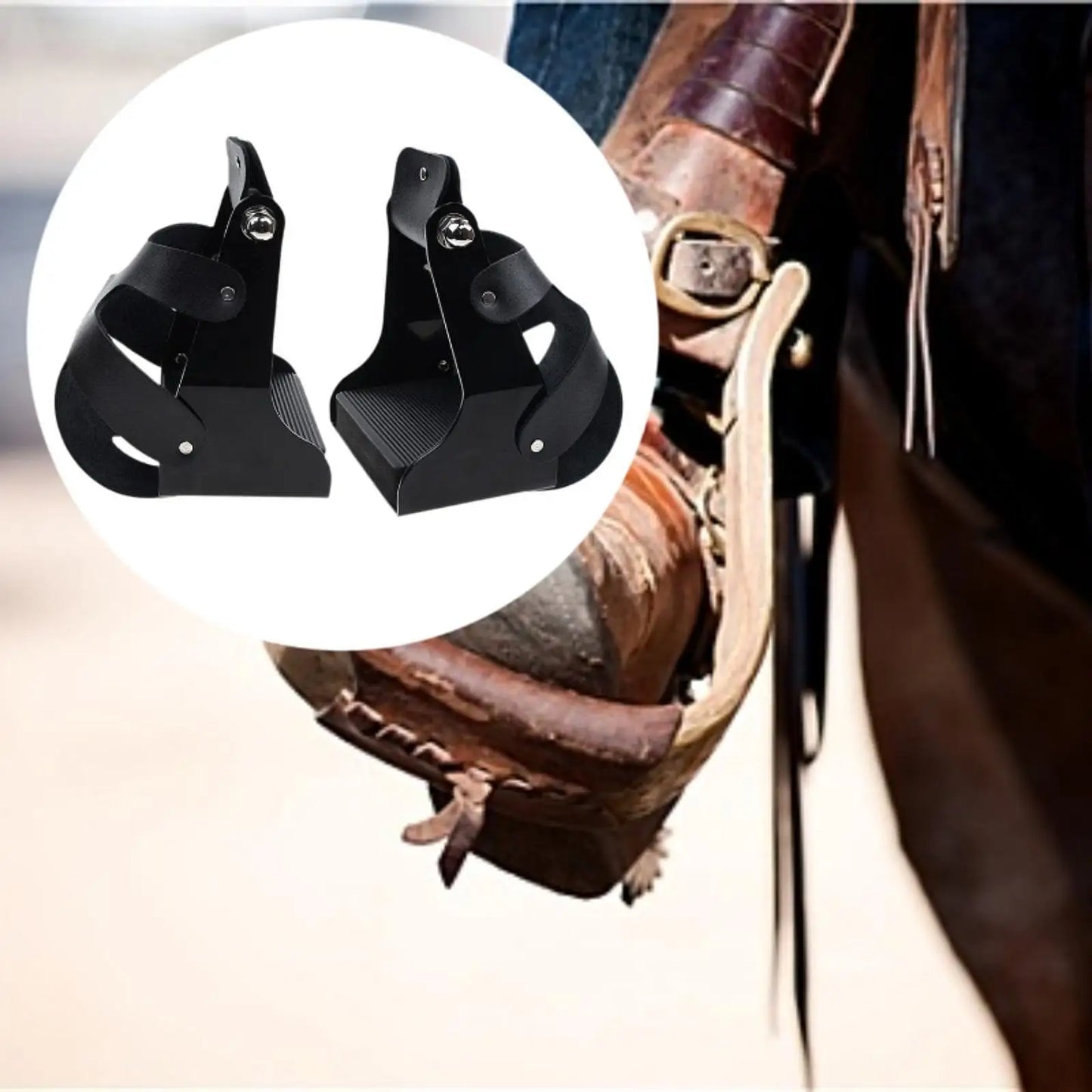 Equestrian / Horse Riding saddle Stirrups ,  with Cover Vintage Style