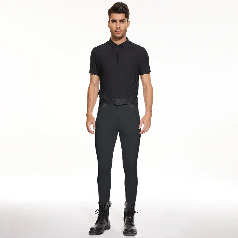 Men Horse Riding Pants  Equestrian Silicone Men Leggings - Ghoddosh