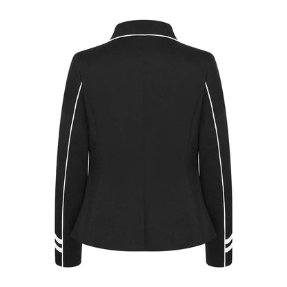 Black blazer with white piping on a white background @ ghoddosh.com