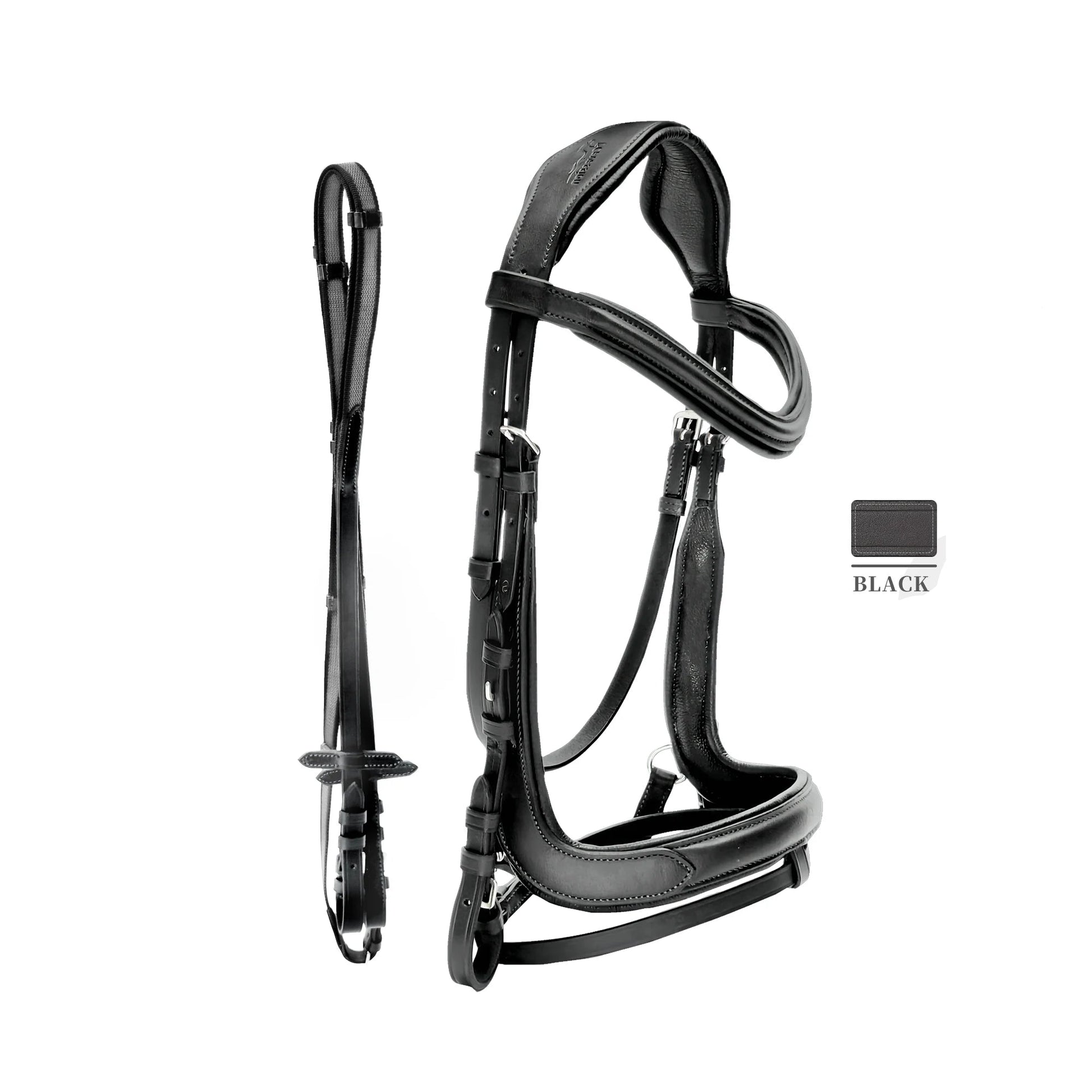 Leather Horse Riding bridle with anti-slip reins  