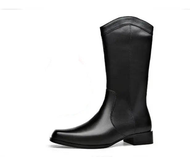 Men's Genuine Leather High Boots – Winter Plush Lining Riding Boots @ ghoddosh.com