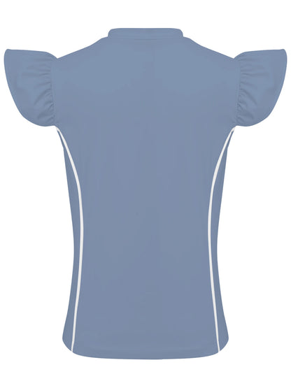 Girls Equestrian Quarter-Zip  Shirt | Kids Ruffled Sleeve Quick-Dry Horse Riding Top @ ghoddosh.com