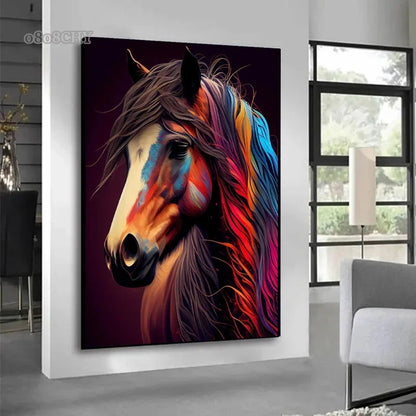 Horse Beautiful Posters and Prints Abstract Canvas Decoration