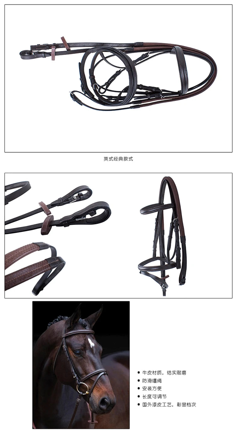 English Halter and Bridle, All Leather, Horse Riding Equipment