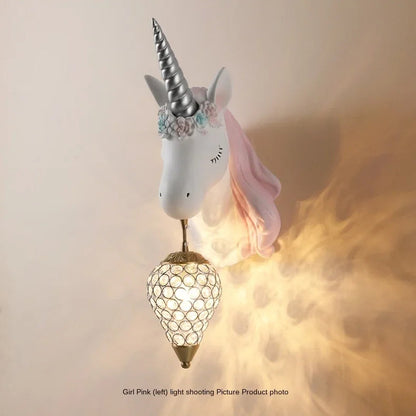 Modern Unicorn Wall Mounted Light – Creative Children's Bedroom Décor & Bedside Reading Sconce @ ghoddosh.com