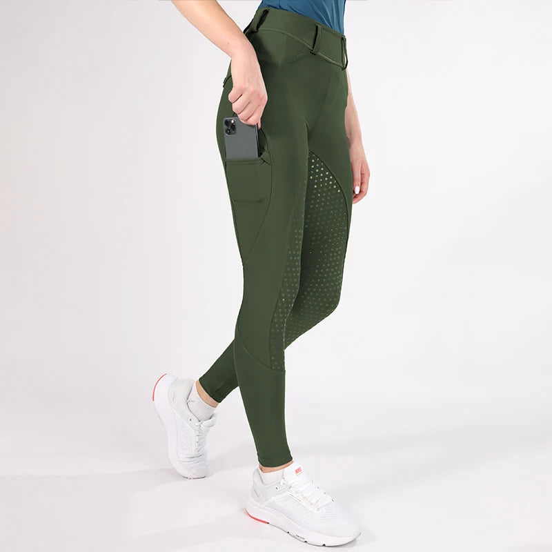 Horse Riding Pants  Women Equestrian  Full Seat Silicone Breeches - Ghoddosh
