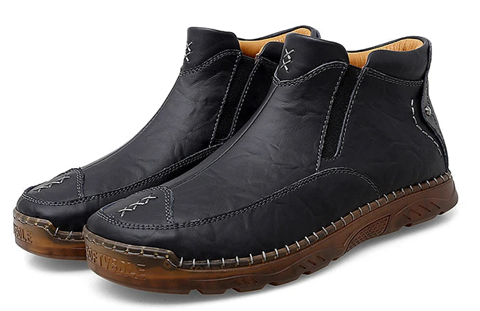 British Style  Comfortable Leather Ankle Boots For Him @ghoddosh.com