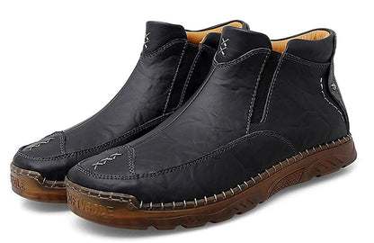 British Style  Comfortable Leather Ankle Boots For Him @ghoddosh.com