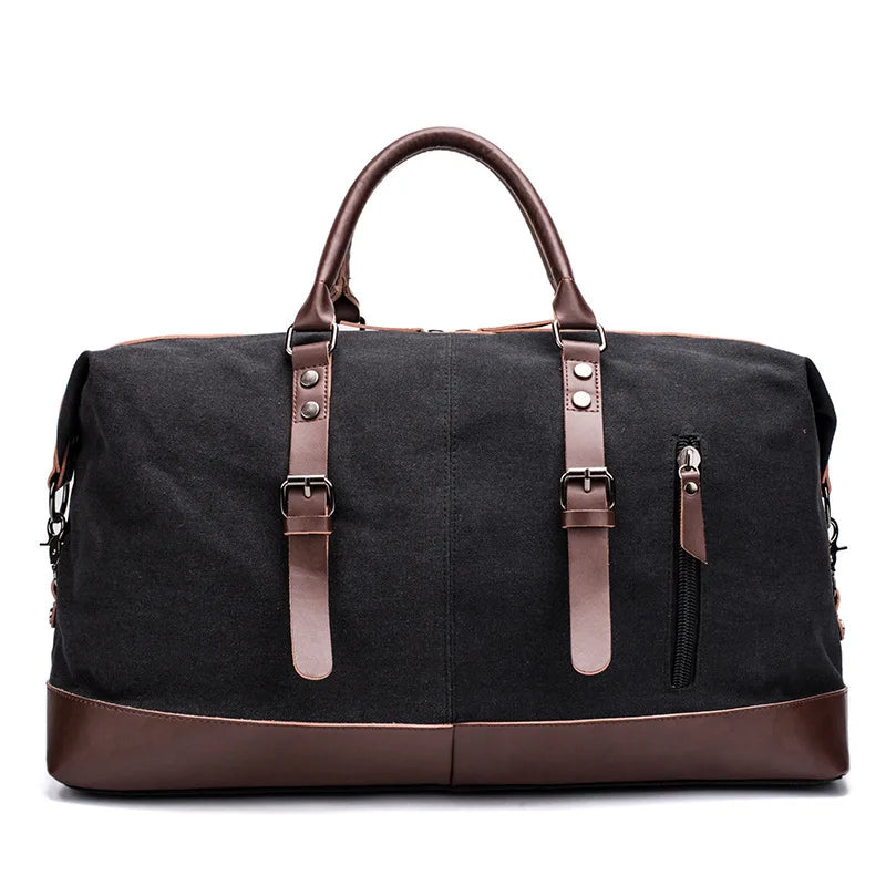 Men PU Leather Outdoor Luggage  Bag Large Capacity Shoulder Equestrian bag . Ghoddosh