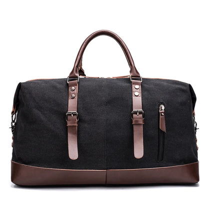 Men PU Leather Outdoor Luggage  Bag Large Capacity Shoulder Equestrian bag . Ghoddosh