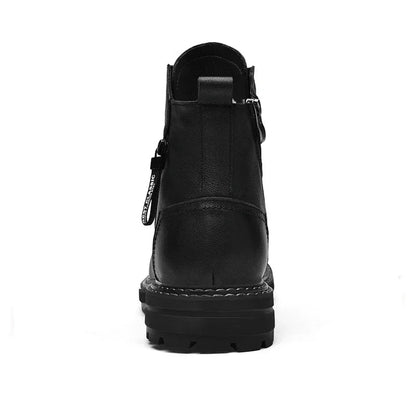 Luxury Men's Winter Boots - Warm Fur Lined Leather Ankle Boots , Waterproof Casual Snow Shoes @ ghoddosh.com