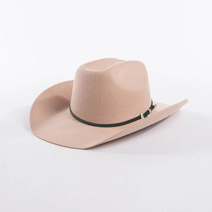 Unisex 100% Wool Cowboy Fedora Hat – Wide Brim Rolled Edge with Belt Buckle @ ghoddosh.com