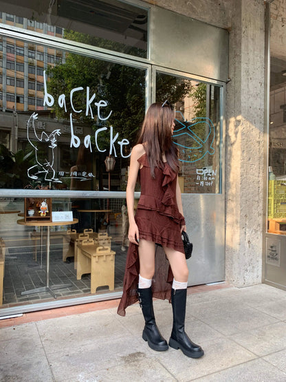 Cowhide Leather Knee-High Riding Boots — Women’s Warm Winter Heels with Belt Buckle - Ghoddosh