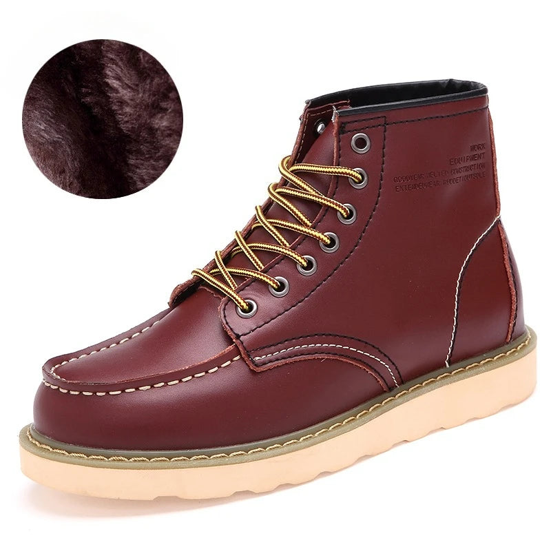 Genuine Leather Men Desert Boots , Men  High Quality Soft Sole  Lace Up Boots - ghoddosh.com