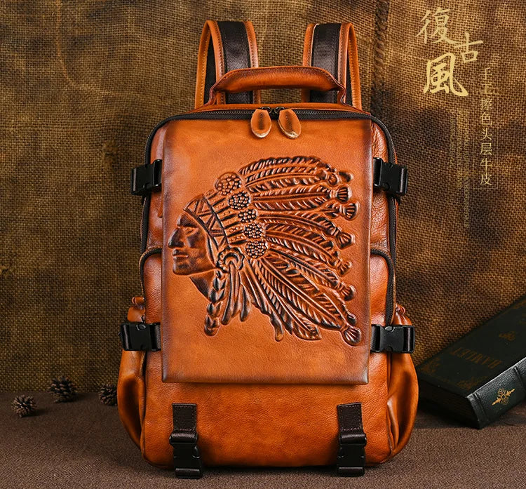 2025 New Handmade Backpack Genuine Leather Cowhide Backpack . Ghoddosh 
