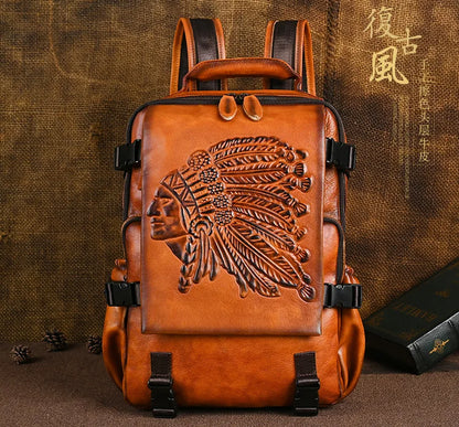 2025 New Handmade Backpack Genuine Leather Cowhide Backpack . Ghoddosh 