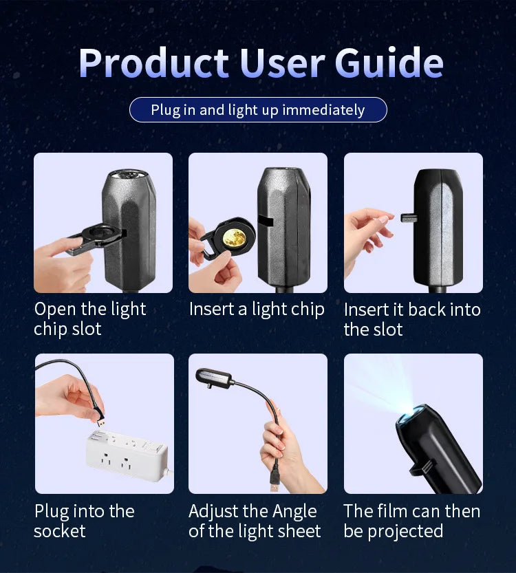 USB-Powered LED Night Light with 10 Christmas Patterns / 360°Rotation @ ghoddosh.com