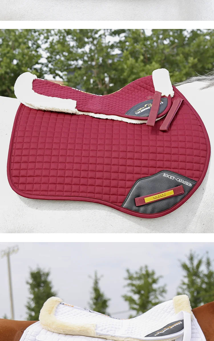 Horse Riding  lined horse back saddle half pad - Red