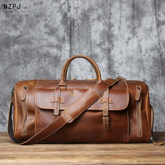 Vintage Genuine Leather Men's Equipment  Bag - Ghoddosh