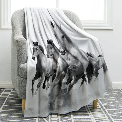 Horse lovers Blanket / Cowgirl  Western Soft Warm Print  Blanket
