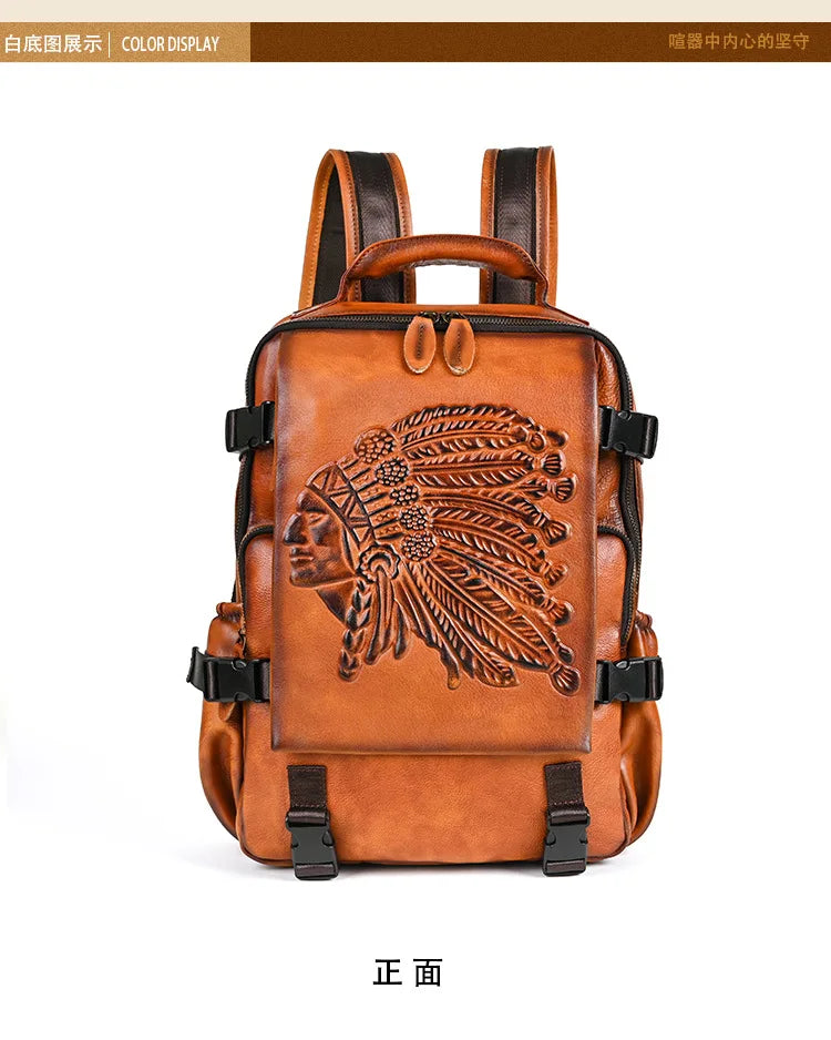 2025 New Handmade Backpack Genuine Leather Cowhide Backpack . Ghoddosh 