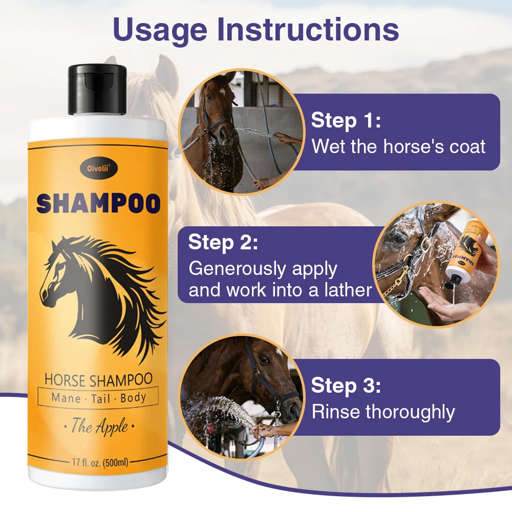 Apple-Scented Gentle Moisturizing Horse Shampoo for Mane , Tail and Full Body @ ghoddosh.com