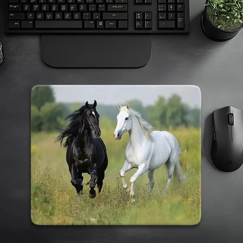 Printed horse pattern  anti-slip rubber computer mousepad @ghoddosh.com