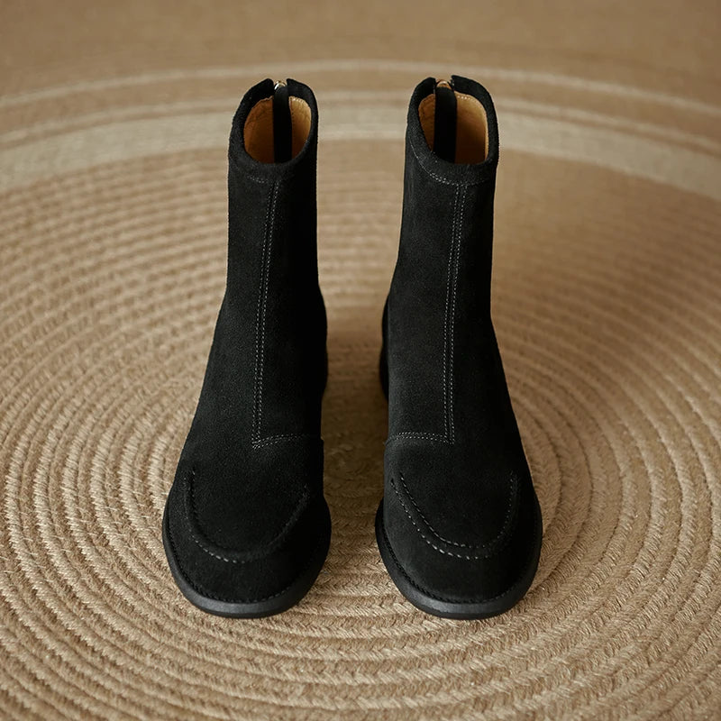 2026  Suede Women  Flat Heels Ankle Boots - ghoddosh.com