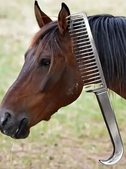 1pc Aluminum Alloy Horse Comb - Lightweight, Durable, Tangle-Free, Gentle on Horse Mane & Legs - Ghoddosh