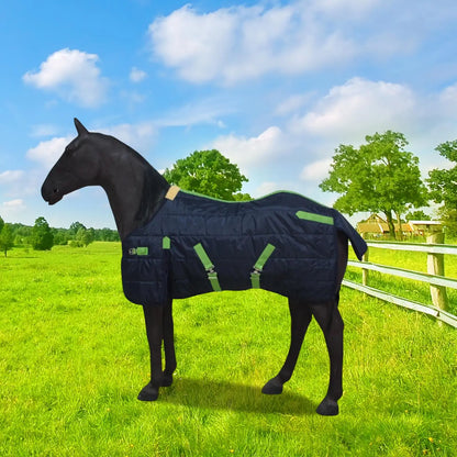 Waterproof Oxford Turnout Horse Rug with Tail & Neck Sheet – Windproof Winter Blanket

