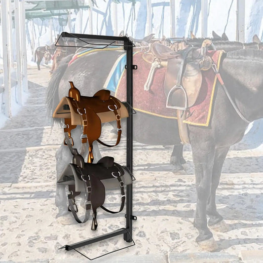 Stable Metal Horse Saddle Rack Stand